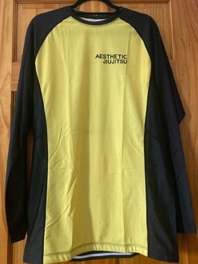 Aesthetic Jiu Jitsu Anime Rash Guard XXL Long Sleeve BJJ MMA Compression Shirt
